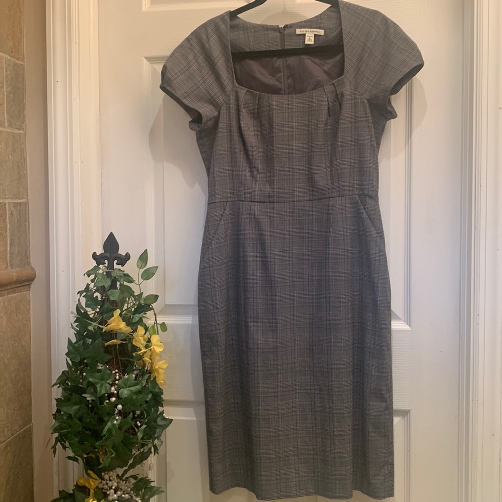 Banana Republic Gray Plaid Dress